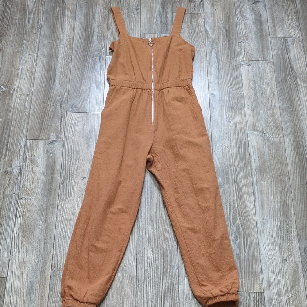 One Clothing Camel Jumpsuit with Zipper XS